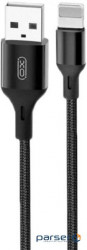 Date cable USB 2.0 AM to Lightning 1.0m NB143 Braided Black XO (XO-NB143i1-BK)