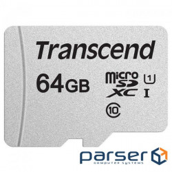 Карта пам'яті TRANSCEND microSDXC 300S 64GB UHS-I Class 10 + SD-adapter (TS64GUSD300S-A)