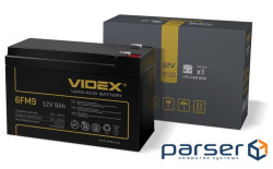 Батарея для ДБЖ 12В 9Ач Videx 6FM9, Black, 12V, 150x65x95 мм (6FM9 1CB)