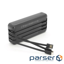 Універсальна мобільна батарея 20000 mAh, Borofone BJ79A Clever, Black, 20 Вт, 1xType-C, 1xUSB, 1xLig