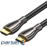 Кабель мультимедійний HDMI M to HDMI M 1.0m 4K60Hz cotton braided black zinc alloy Vention (ALMBF)