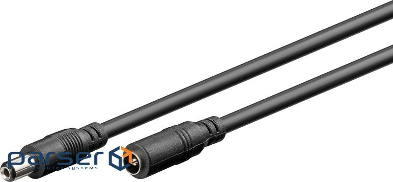Кабель живлення-підовжувач Jack DC M/F 3.0m,5.5x2.1mm AWG20 D=5.0mm Cu,чорний (75.07.1399-120)