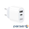 Зарядний пристрій XO L97 (1Type-C/1USB/2.4A) + Type-C - Lightning White (XO-L97-LG)
