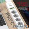 Power filtr 2.0м Energizer 4 розетки, 4xUSB 3.4A, з заземленням білий (EPB2500W00EU)