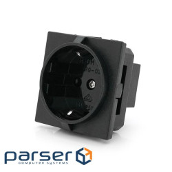 Розетка врізна з заземленням E-08, Input: AC 100-250V 16A, Black (E-08 Black) E-08, Input: AC 100-250V 16A, Black (E-08