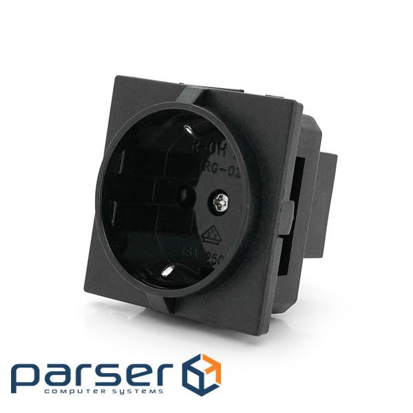 Розетка врізна з заземленням E-08, Input: AC 100-250V 16A, Black (E-08 Black) E-08, Input: AC 100-250V 16A, Black (E-08 Black)