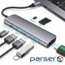 Порт-реплікатор VEGGIEG USB-C to USB3.0x3/HDMI/SD/TF (TC07-S)