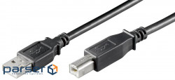 Кабель принтера Goobay USB2.0 A-B M/M 0.25m,2xShielded D=4.5mm Cu (75.09.5129-1)
