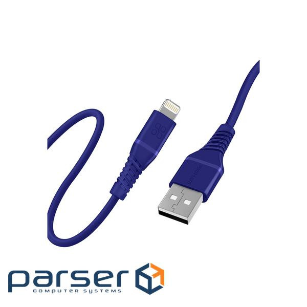 Дата кабель USB 2.0 AM to Lightning 1.2m blue Promate (powerline-ai120.blue)