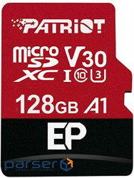 Memory card MicroSDXC 128GB UHS-I/U3 Class 10 Patriot EP A1 R90/W80MB/s + SD-adapt (PEF128GEP31MCX)