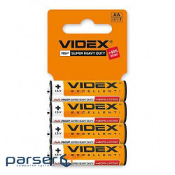 Батарейка VIDEX R6P/ AA, Сольова , Blister/ 4pcs (21156)