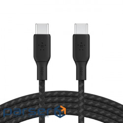 Belkin charging/synchronization cable USB-C > USB-C 2m, 100W, braided, black (CAB014BT2MBK)