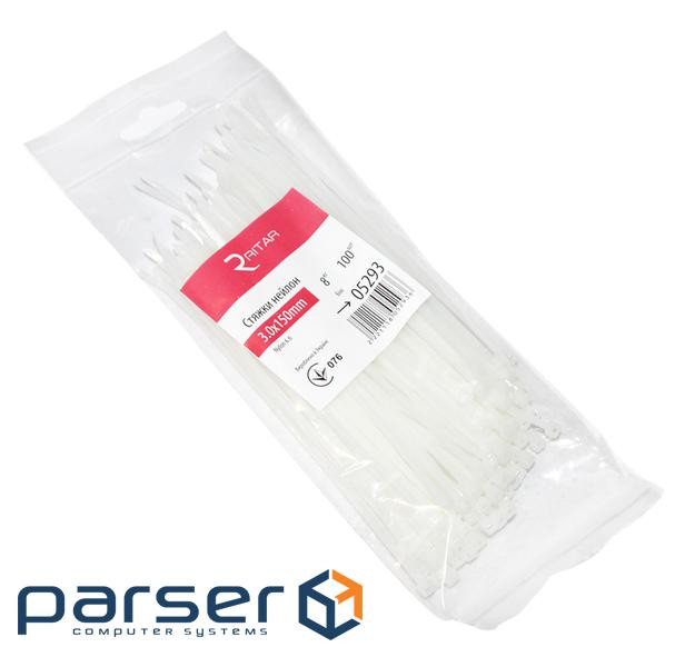 Ritar tie 150mm/3.0mm, white, 100 pcs (CTR-W3150)