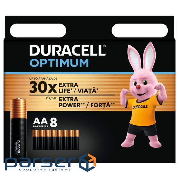 Батарейка DURACELL Optimum AA 8шт/уп (5014726/5015601)