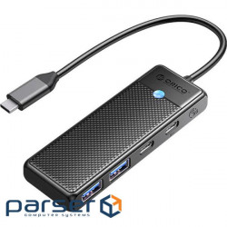 USB-хаб ORICO 4-in-1 USB-C to 1xUSB-C, 2xUSB-A3.0, PD Black (CA914210)