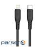Дата кабель USB-C to Lightning 2.0m PD30W textured PVC black ColorWay (CW-CBPDCL095-BK)
