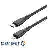 Дата кабель USB-C to Lightning 2.0m PD30W textured PVC black ColorWay (CW-CBPDCL095-BK)