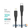 Дата кабель USB-C to Lightning 2.0m PD30W textured PVC black ColorWay (CW-CBPDCL095-BK)