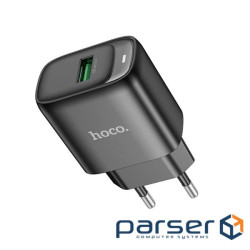 Зарядний пристрій HOCO C140A Smart USB QC3.0 Black (6942007627788)