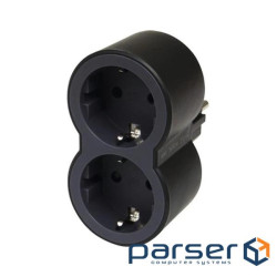 Legrand Multi-outlet plug with 2 frontal outlets black (694517)