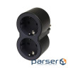 Legrand Multi-outlet plug with 2 frontal outlets black (694517)