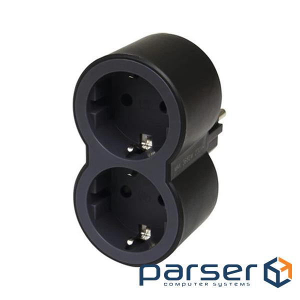 Legrand Multi-outlet plug with 2 frontal outlets black (694517)