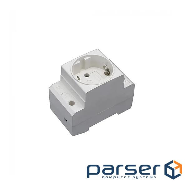 Розетка ELM SO-10E-DIN с заземлением на DIN-рейку 16A Белая (41-0023)