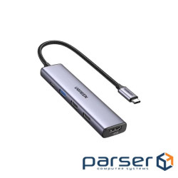 Порт-реплікатор Ugreen CM478 USB Type-C HDMI, USB/3.0, Type-C for charging PD/100W (15495 (90403190)