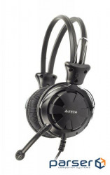 Навушники A4 з мікрофоном кабель 2м 20-20000Гц роз'єм 2x3,5мм чорні (HS28-1 Black)