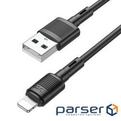 Кабель HOCO X83 USB to iP 2.4A, 1m, PVC, PVC connectors, Black (6931474770868)