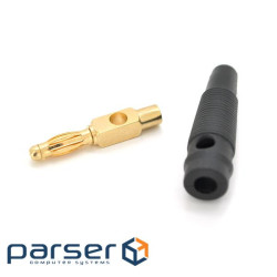 Наконечник кабельний, гвинтова фіксація, ізолятор: ПВХ, діаметр 4мм, штекер позолочений, 220 (00592) , 220 (00592)