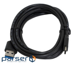 Кабель USB-USB Type-C 2 м Patron Black, USB 3.0 (PN-USB3-TYPEC-2M) (CAB-PN-USB3-TYPEC-2M)
