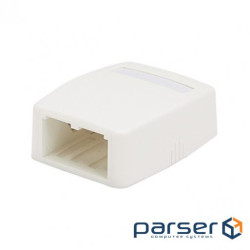 Коробка розеточна зовнішня на 2 модулі Mini-Com, без модулів (1 загушка) (CBXQ2AW-A) ) (CBXQ2AW-A)