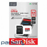 Карта пам'яті SANDISK microSDXC Ultra 64GB UHS-I A1 Class 10 + SD-adapter (SDSQUAB-064G-GN6MA)
