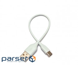 Кабель для Power Bank USB AM - USB3.1 Type-C 2.4А 20см, білий (S0732) (S0732)