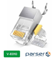 Конектор VEGGIEG V-E010 RJ-45 8P8C, Екранований двокомпонентний роз&apos,єм, CAT7 10Gigabit Q25