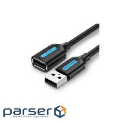 Дата кабель USB 2.0 AM/AF 0.5m black Vention (CBIBD)
