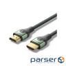 Кабель мультимедійний HDMI M to HDMI M 1.0m 8K60Hz ultra thin cotton braided green Vention (ALOGF)