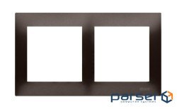 Рамка розетки Premium 2х, коричневый (DR2/46)