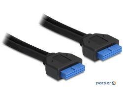 Планка PinHeader-> USB3.0 A, Pinheader-Penheader 19pin 0.4m, HQ, чорний (70.08.3124-50)
