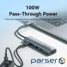 Док-станція USB3.0 Type-C --> HDMI /USB 3.0/USB 2.0/Type-C 2.0/ PD 100W Hub 5-in-1 Vention (TGLHB)