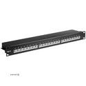 RJ45 merged patch panel UTP6-GigaLANx24, patch panel 19-inch Shielded, black (75.09.3048-1)