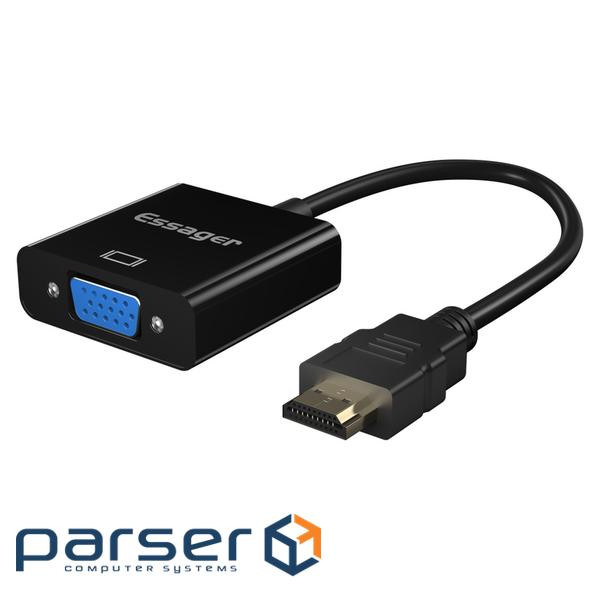 Перехідник HDMI to VGA 0.15m Essager (EZJHV-HY01)