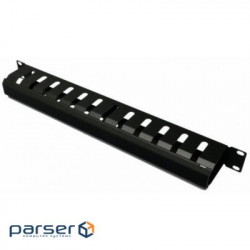 Cable manager Hypernet 19'' 1U with a cover for a cabinet or rack, metal (CM-1U) (NETS-CM-1U)