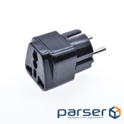 Power adapter IEC(Schuko)-(World) M/F,+USA/UK/Swiss/Italy adapter, black (84.00.7013-1)