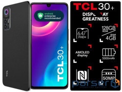 Мобильный телефон TCL 30 Plus (T676K) 4/128GB Tech Black (T676K-2ALCUA12)