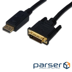 Кабель DP/DVI-D (AM/AM) DIGITUS 2м, Black/ Чорний , bulk (AK-340301-020-S)