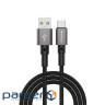 Дата кабель USB 2.0 AM to USB-C 1.0m 3A nylon black Grand-X (PC-08B)