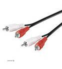 Audio signal cable RCA 2x2 M/ M 1.5m, плоский, Standart, черный (75.05.0028-160)