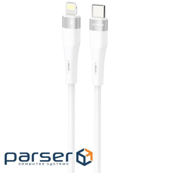 Кабель Proove Light Silicone Plus Type-C to Lightning 27W (1m) white (CCLS27002102)